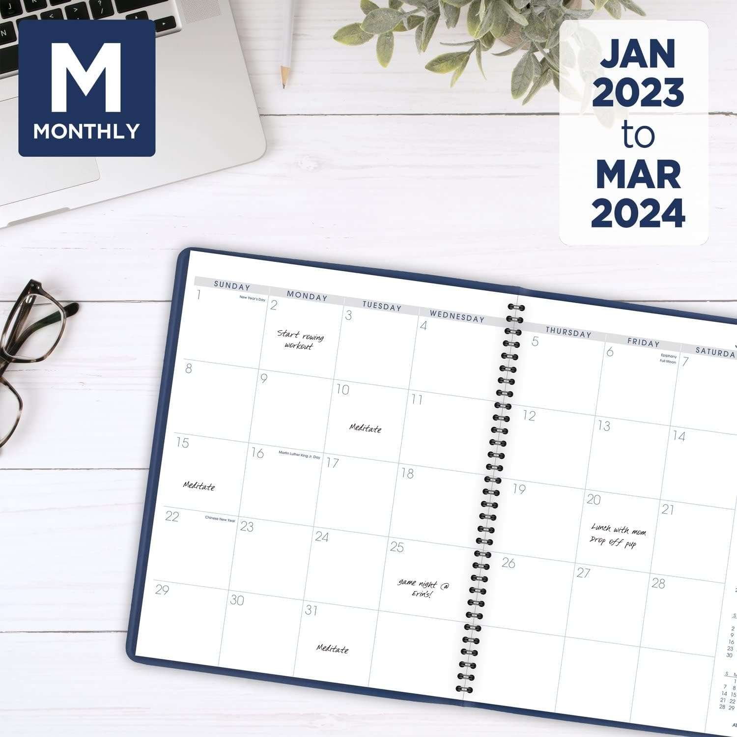 At-A-Glance 2023 Monthly Planner, 9" x 11", Large, 15 Months, Fashion Color, Blue (7025020), 702502023, 9 inches X 11 inches - Image 3
