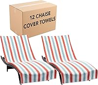 Vista 10 de Arkwright Cabo - Toalla para tumbona con bolsillo, paquete de 2, funda de cabaña 100% algodón a rayas para sillas de playa, piscina al aire libre