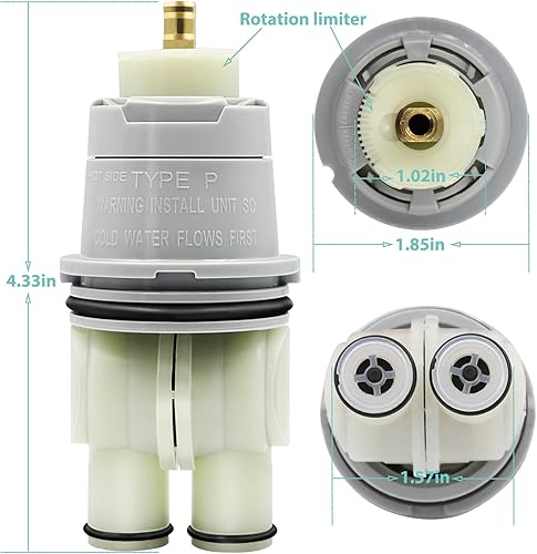 Miniatura 7 de RP46074 Conjunto de cartucho de válvula de ducha compatible para ducha y bañera Serie 1314 grifo, conjunto de reparación universal de una sola