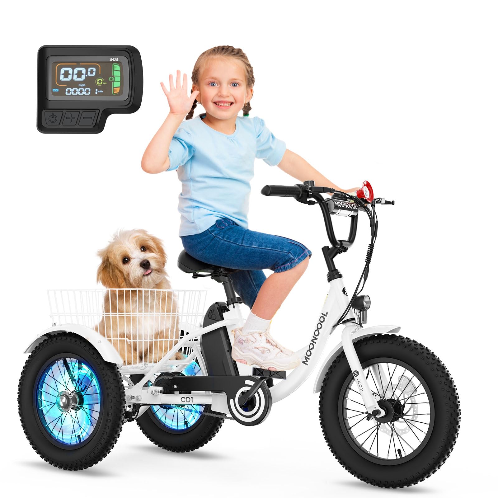 NAIZEA Electric Kids Bike - 16 inch Kids Trike for Boys Girls Age 6-12, e Bike for Children 250W, Kid Balance Bike with Adjustable Seat,Kid's Bikes