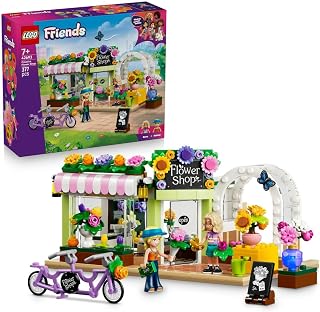 LEGO Friends Creative Flower Shop 42693 | Flower Shop Toy, Artificial Flowers, 2 Mini Dolls &amp; Bike, Miniature Set, Gift for 7+ Year Old Girls &amp; Boys, 377 Pieces