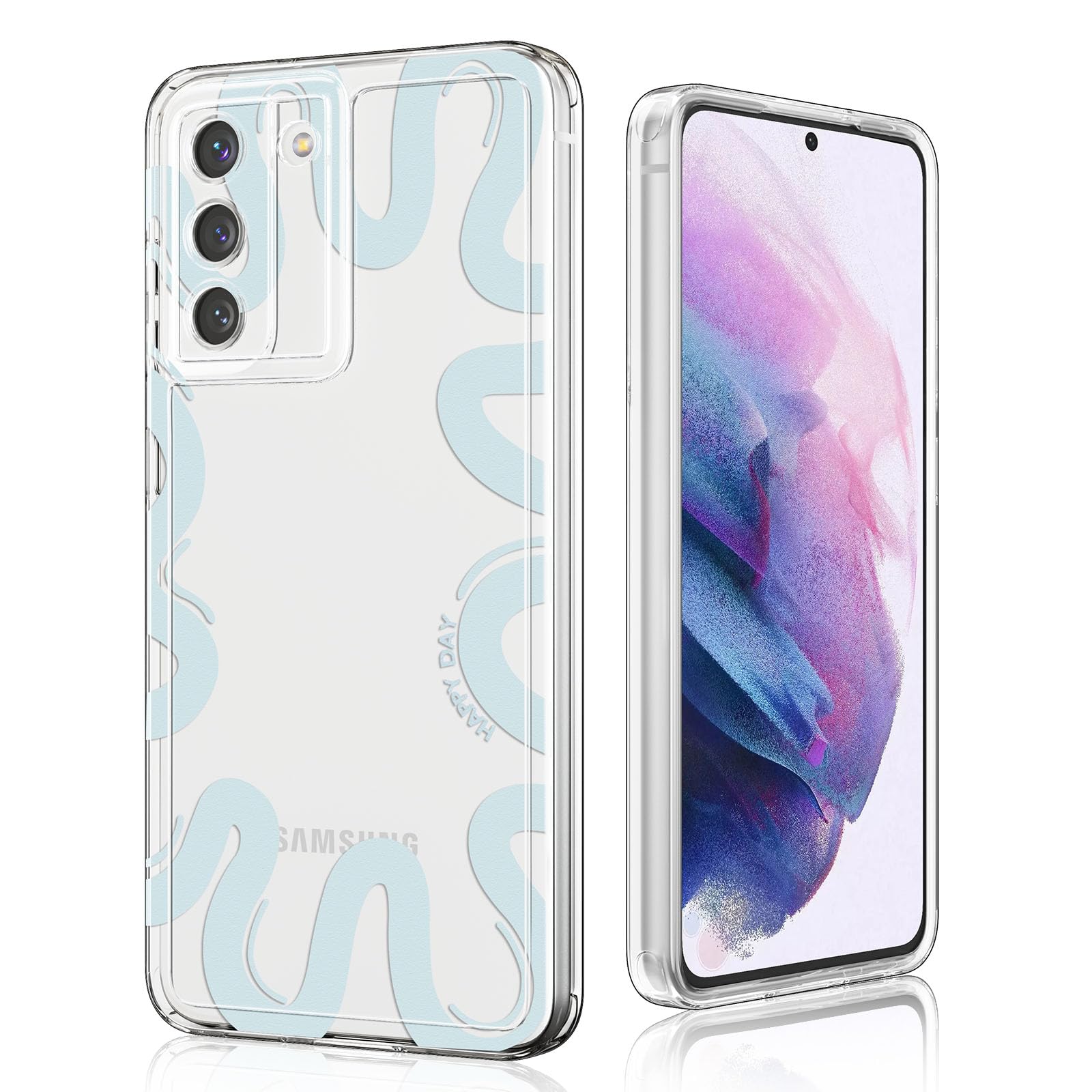 UEEBAI Case for Samsung Galaxy S21 FE 5G, Fashion Cute Pretty Lovely Phone Case Durable Slim Ultra-Lightweight Soft TPU Bumper Shockproof Protective