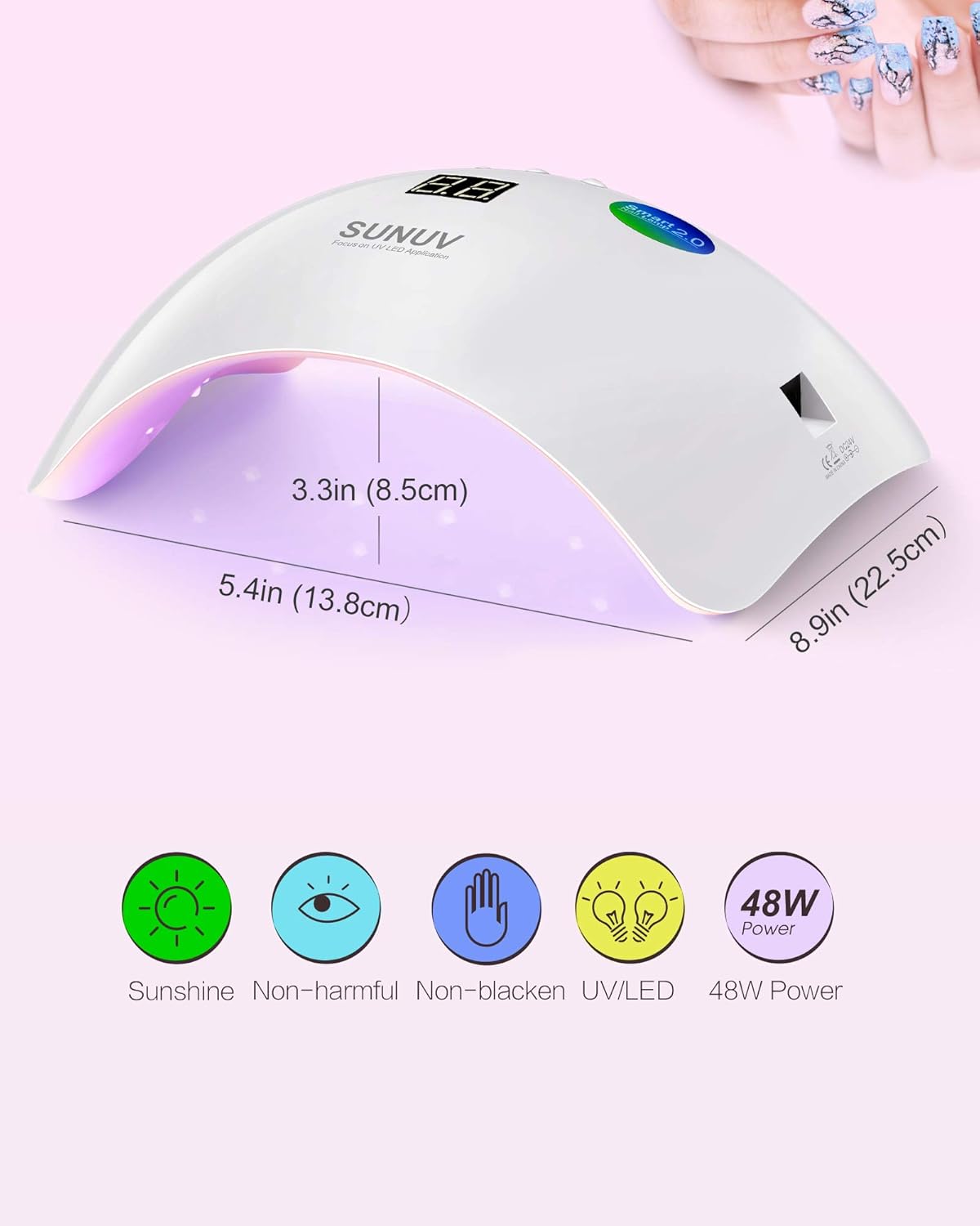 Gel UV LED Nail Lamp,SUNUV Nail Dryer 36W Gel Curing Light for Nail Polish with Aotu Sensor 3 Timers SUN8 : Beauty & Personal Care