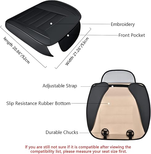 Miniatura 6 de 1 funda protectora de asiento de automóvil, funda protectora para asiento delantero, de piel sintética de lujo, para el interior del automóvil,