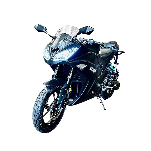 200CC AUTOMATIC MOTORCYCLE, VENOM X19 Full Size Matte Black Auto LED with NO GEARS, Front Tire: 120/70-14 Rear Tire: 140/60-14, HIGH PERFORMANCE CDI BLACK