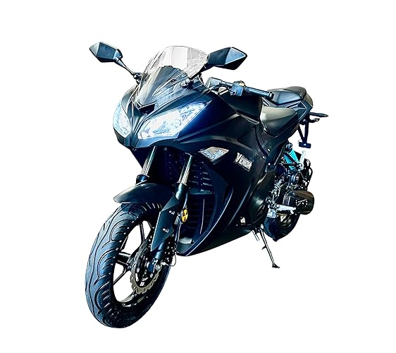 200CC AUTOMATIC MOTORCYCLE, VENOM X19 Full Size Matte Black Auto LED with NO GEARS, Front Tire: 120/70-14 Rear Tire: 140/60-14, HIGH PERFORMANCE CDI BLACK