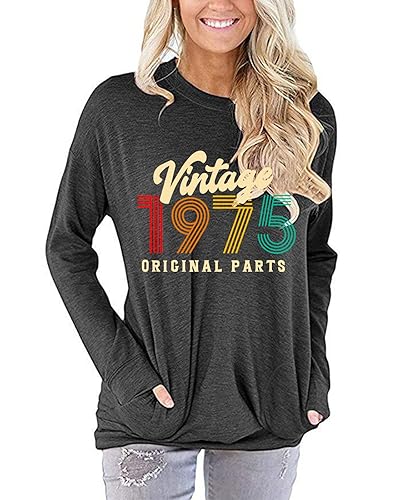 50th Birthday Gift Shirts Vintage 1975 Original Parts Shirts Sweatshirts