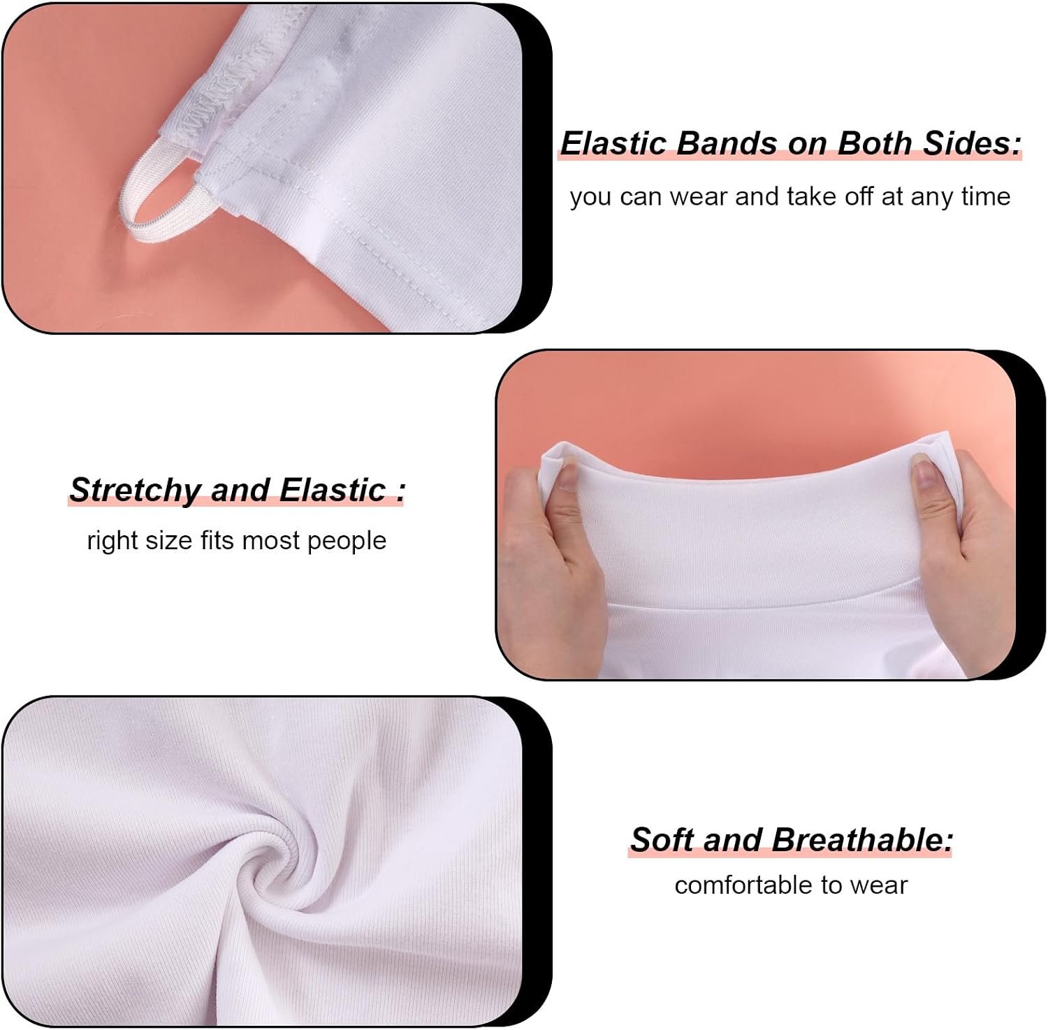 Sucrain 2 Pcs Detachable Fake Turtleneck Dickey Collar Half Top Mock Blouse Collar High Warmer Turtle Neck for Women Men Black