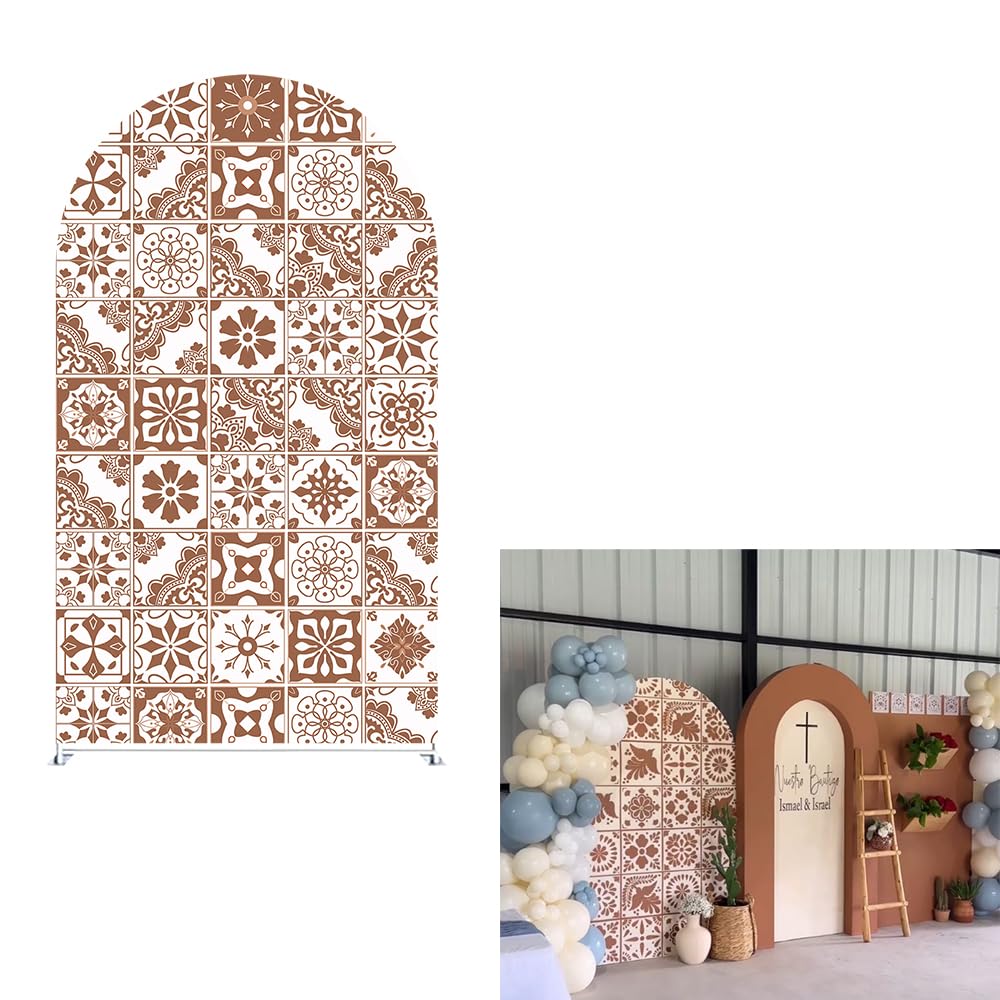 ittsmnt Mexican Fiesta Theme Arch Backdrop Cover Baptism Baby Shower Arch Stretchy Fabric Covers Wedding Bridal Event Birthday Parties Decorations (