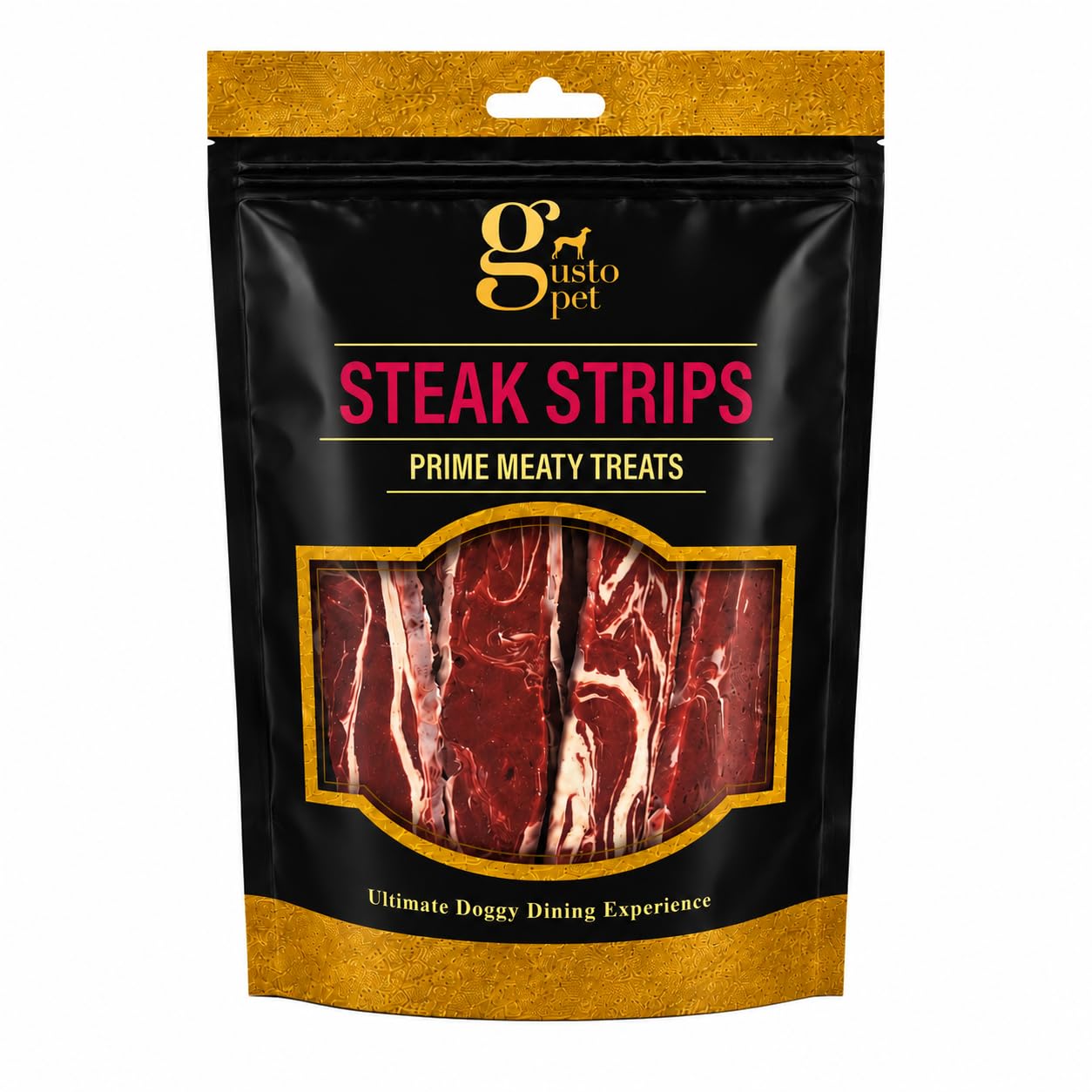 Gusto Pet Steak Strips Dog Treats 140g – Prime Meaty Treats, Tasty Chewy Dog Snacks