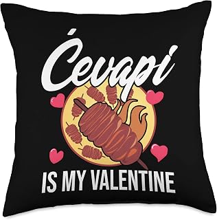 Cevapi Cevapcici Balkan food fast food Cevapcici Meatballs Cevapi Kebab Snack Bar Throw Pillow, 18x18, Multicolor