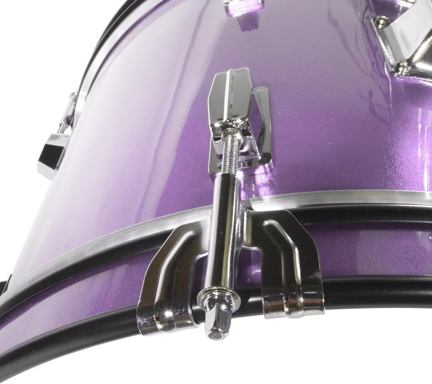 Mendini By Cecilio Drum Set – 3-Piece Kids Drum Set (16"), Includes Bass Drum, Tom, Snare, Drum Throne - Musical Instruments for Age 6-12, Purple Drum Kit