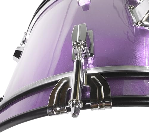 Miniatura 9 de Mendini By Cecilio Juego de batería para niños, 3 piezas para principiantes con bombo Tom Snare, kit de batería de 16 pulgadas con caja, platillo,