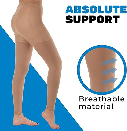 Miniatura 22 de Mallas de compresión sin pies para mujer, circulación de 20-30 mmHg, leggings de compresión opacos para linfedema, artritis, embolia, hinchazón