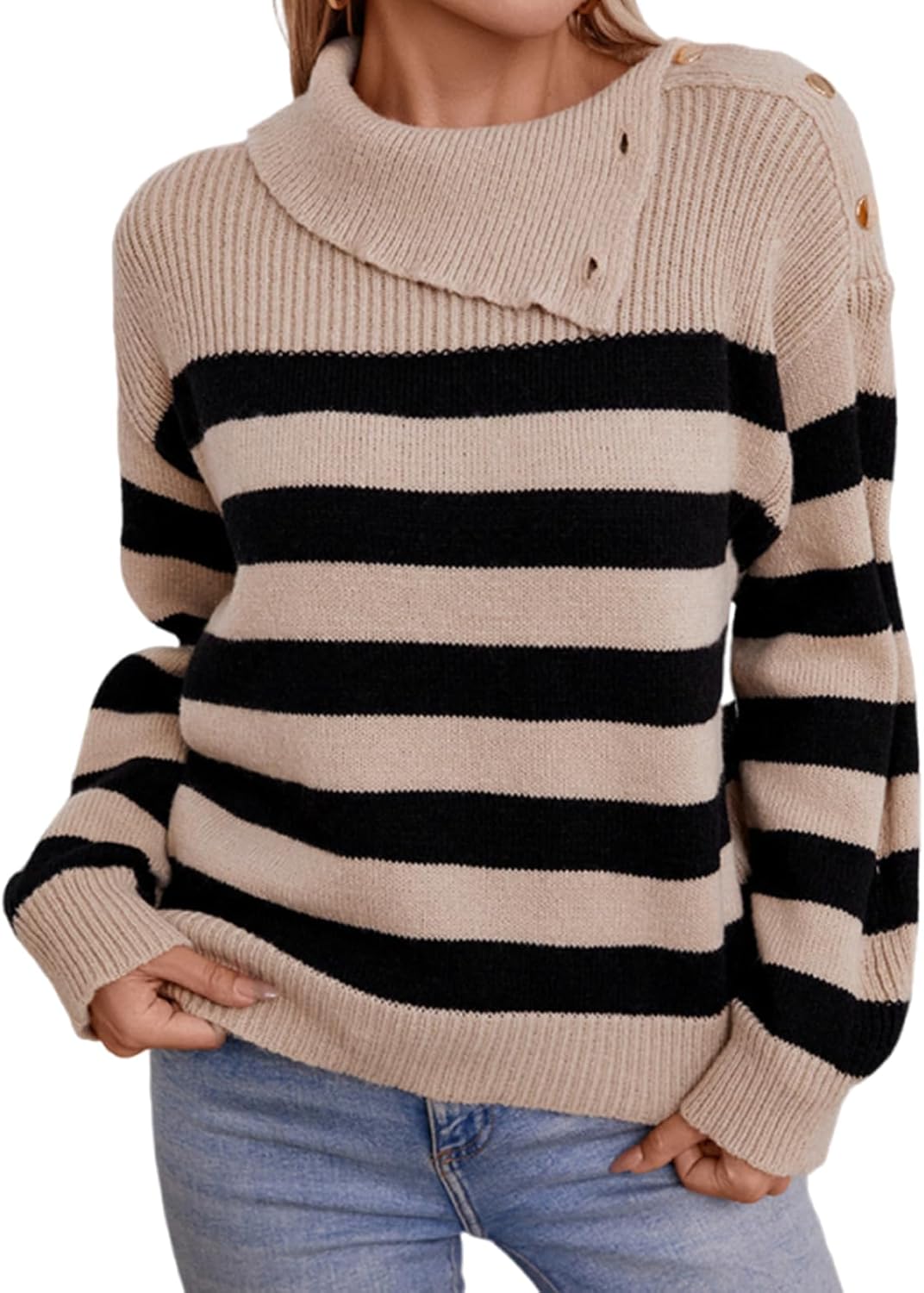 Womens Sweater Turtleneck Knit Long Sleeve Fall Fashion Jumper Cozy Pullover Tops - Image 6