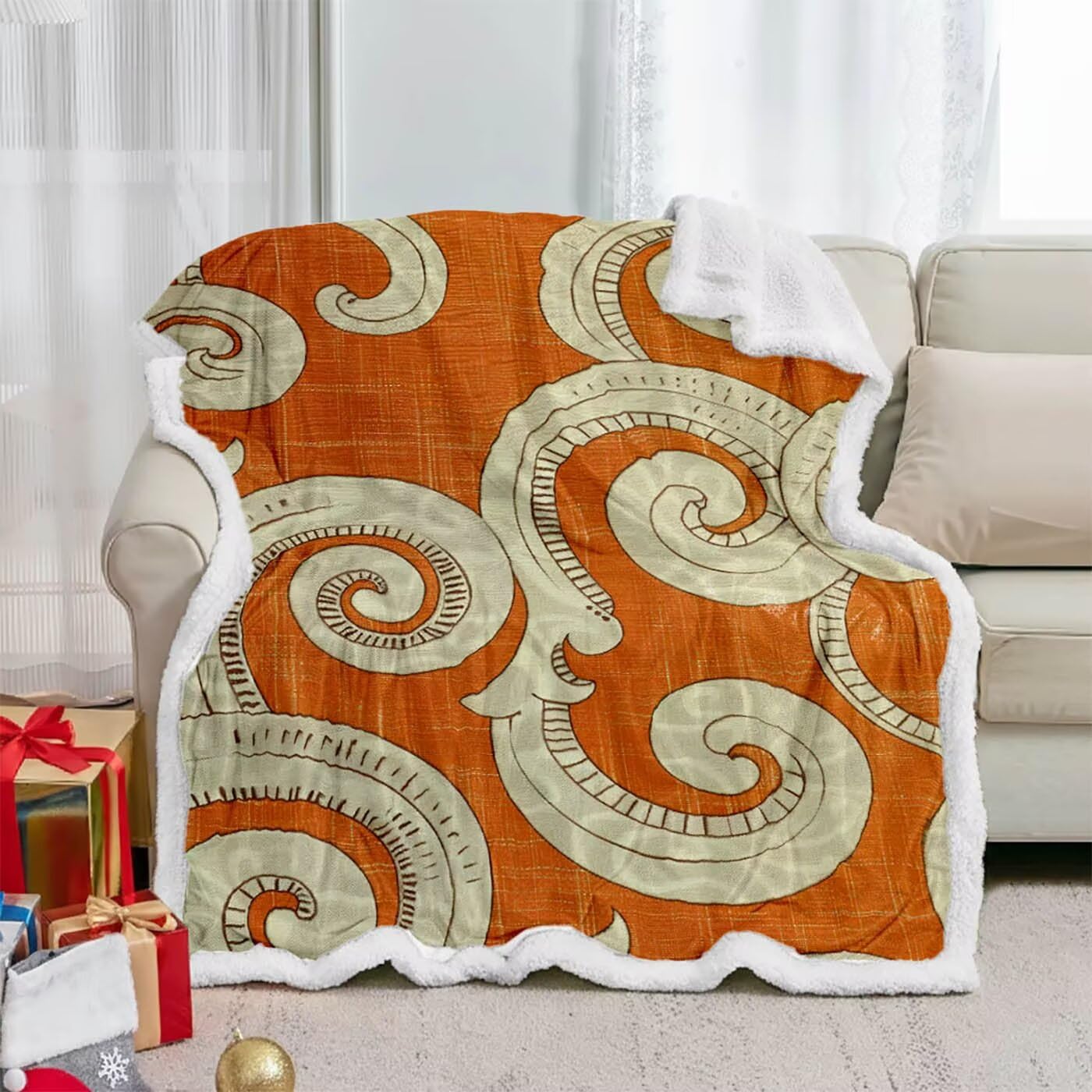 Koc polarowy Sherpa w stylu retro, miękki, obciążeniowy, zimowa, jesienna pościel, duży, 140 x 200 cm, gruby, ciepły, oddychający, na krzesło, sofę, kanapę, łóżko, do pokoju podróżnego, dekoracja