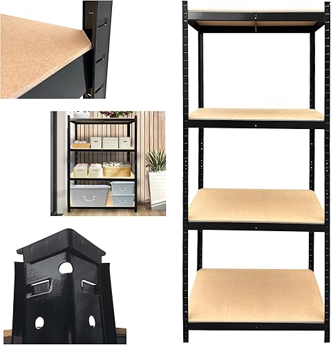 ANSIMIDA Estantería de 4 estantes y almacenamiento, estantería ajustable de alambre de acero resistente para garaje, cocina, oficina (31 pulgadas de