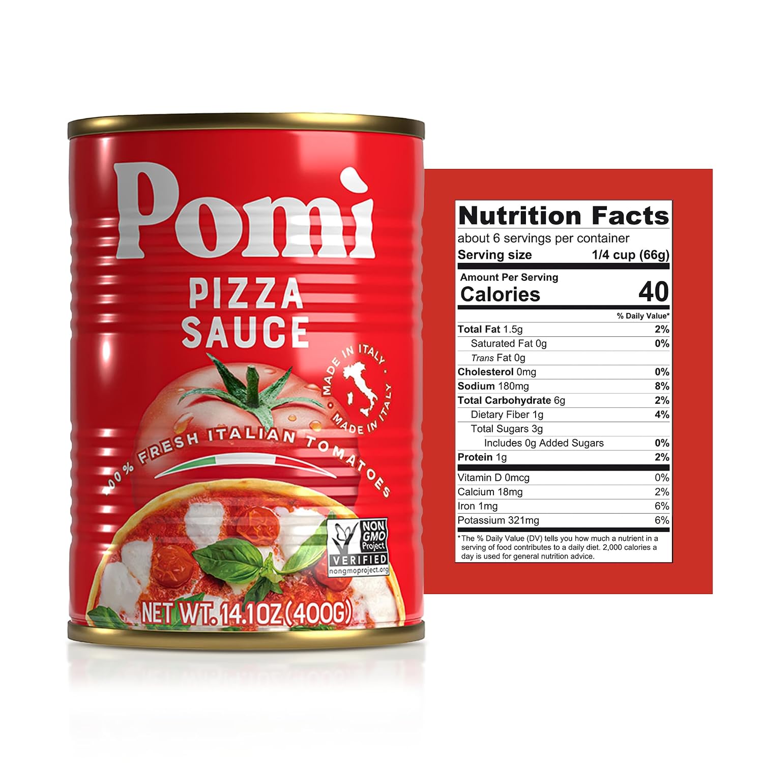Pomì Pizza Sauce 14.1oz (Pack of 12) - 100% Fresh Italian Tomatoes, Made in Italy, Non-GMO, Gluten-Free, No Additives/Preservatives, Velvety & Creamy, Perfect for Pizza image 2