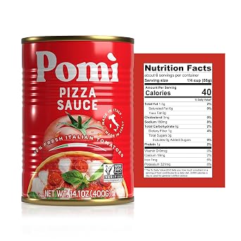 Pomi Pizza Sauce 14.1oz (Pack of 12) - 100% Fresh Italian Tomatoes, Made in Italy, Non-GMO, Gluten-Free, No Additives/Preservatives, Velvety & Creamy, Perfect for Pizza