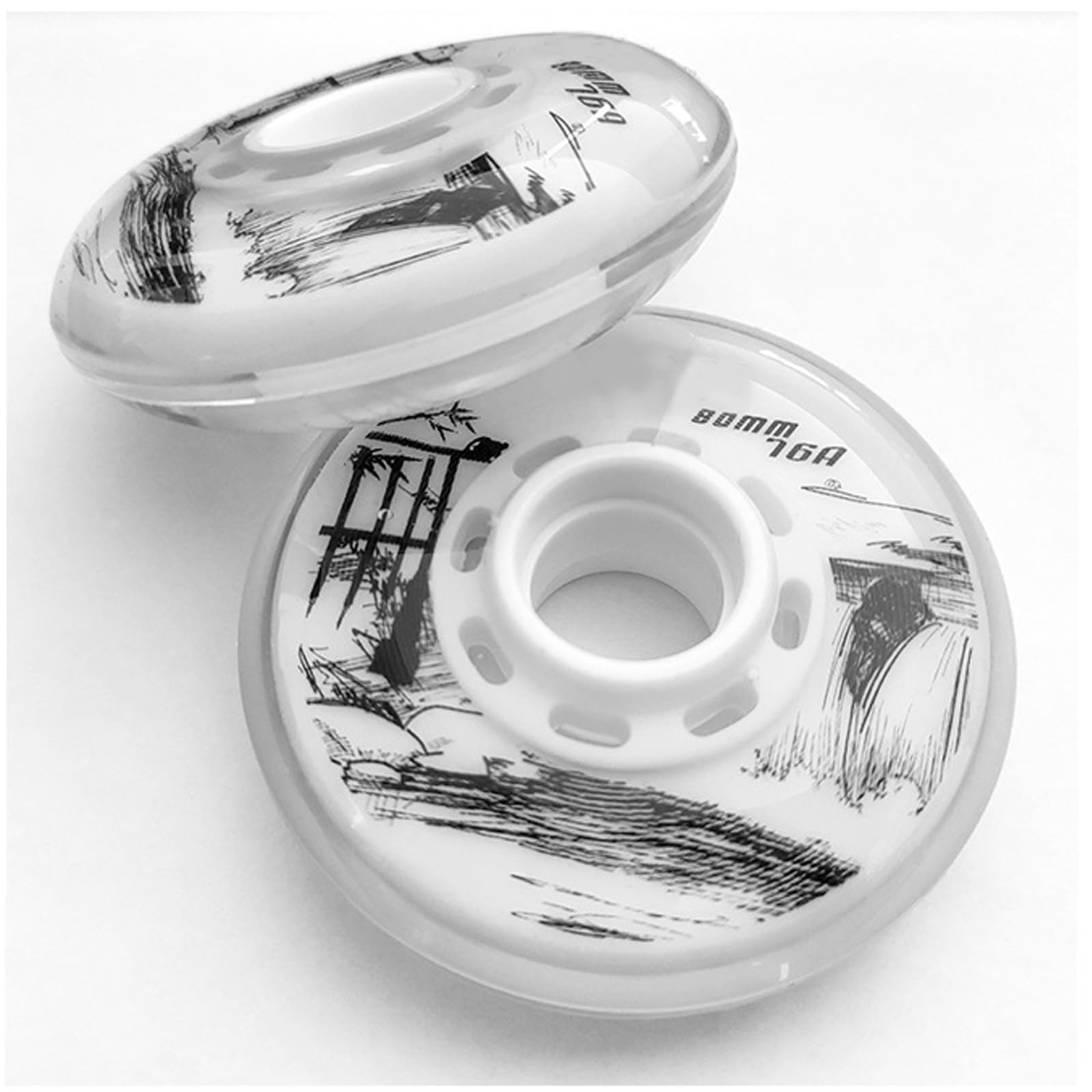 Genérico Ruedas de Repuesto para Patines en Línea Exterior Interior 76A 72 mm 76 mm 80 mm en Línea Alta Elasticidad Resistente Al Desgaste Paquete de 8