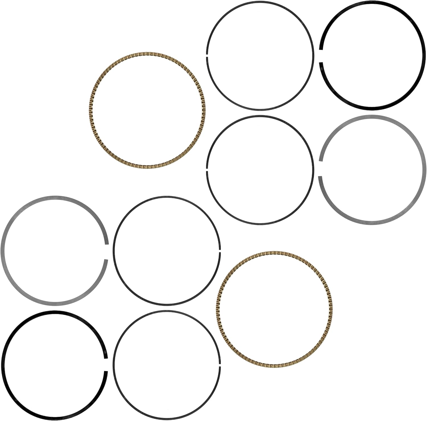 Caltric 2x Piston Ring Set Compatible with Yamaha V Star 650 XVS650 1998-2011 2013-2016 / 4VR-11603-00-00