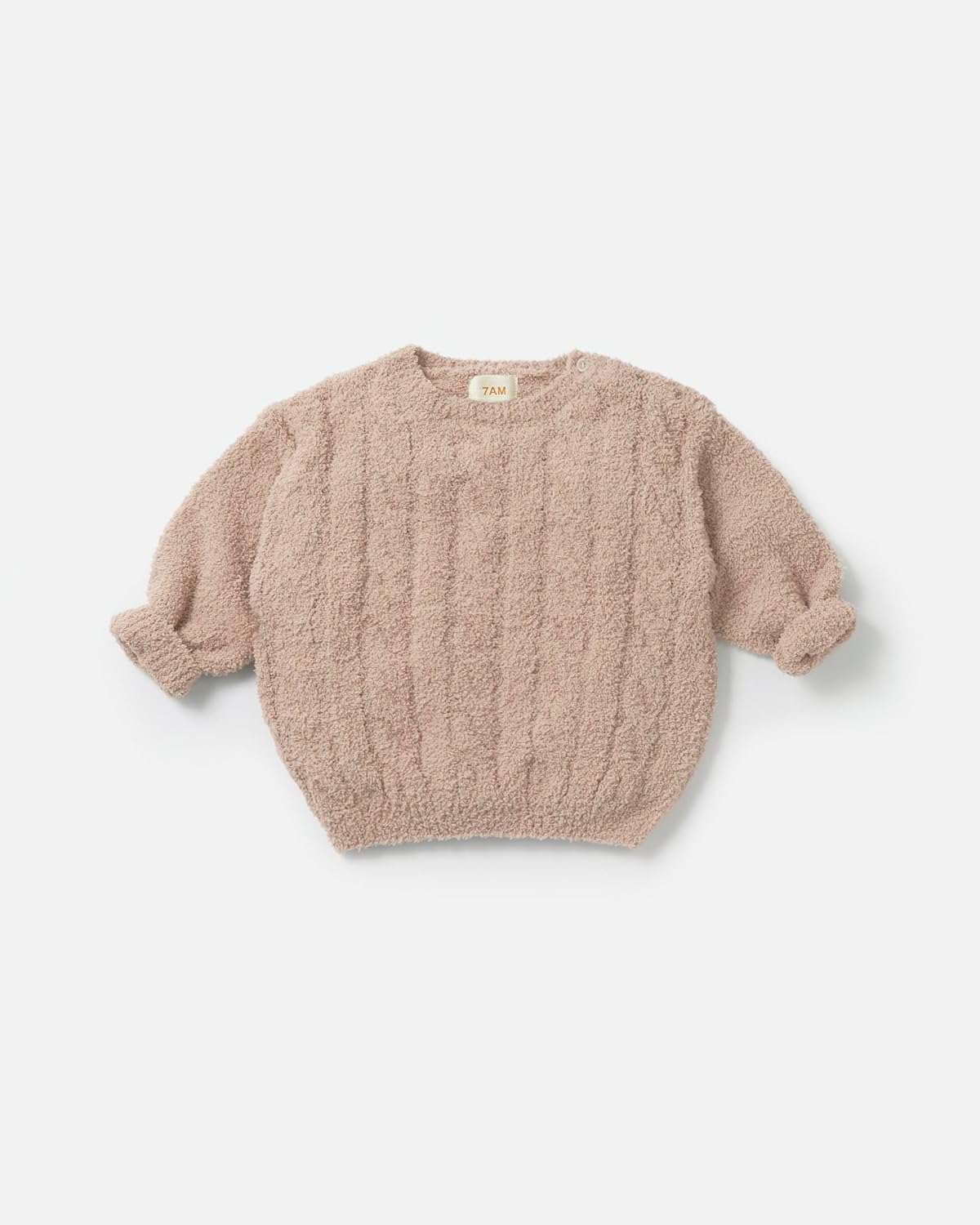 7 A.M. 7AM Boxy Sweater Cable Fuzzy