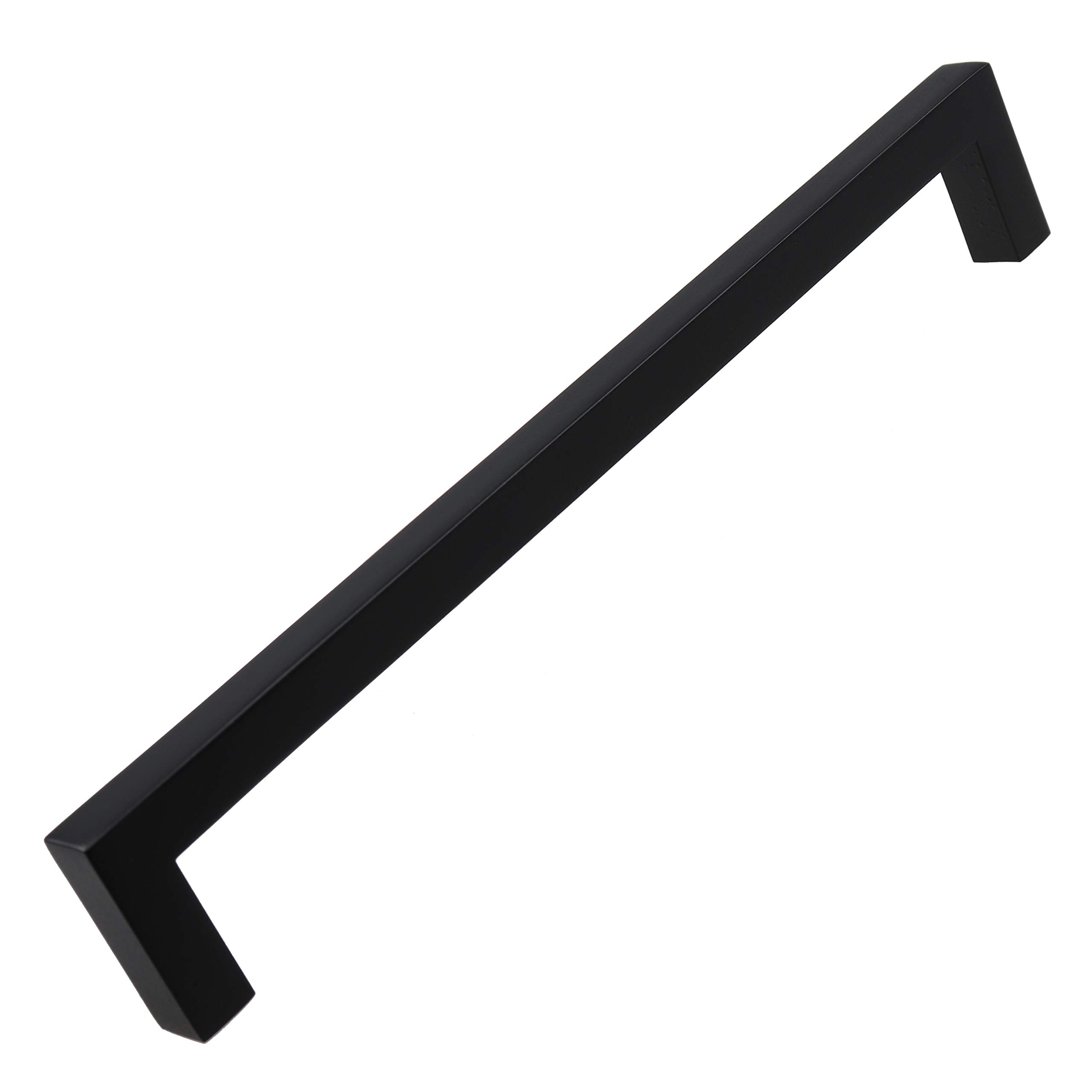GlideRite Hardware7.56 Inch 192mm Center to Center Solid Square Cabinet Bar Pull Handle, Matte Black, 21683-192