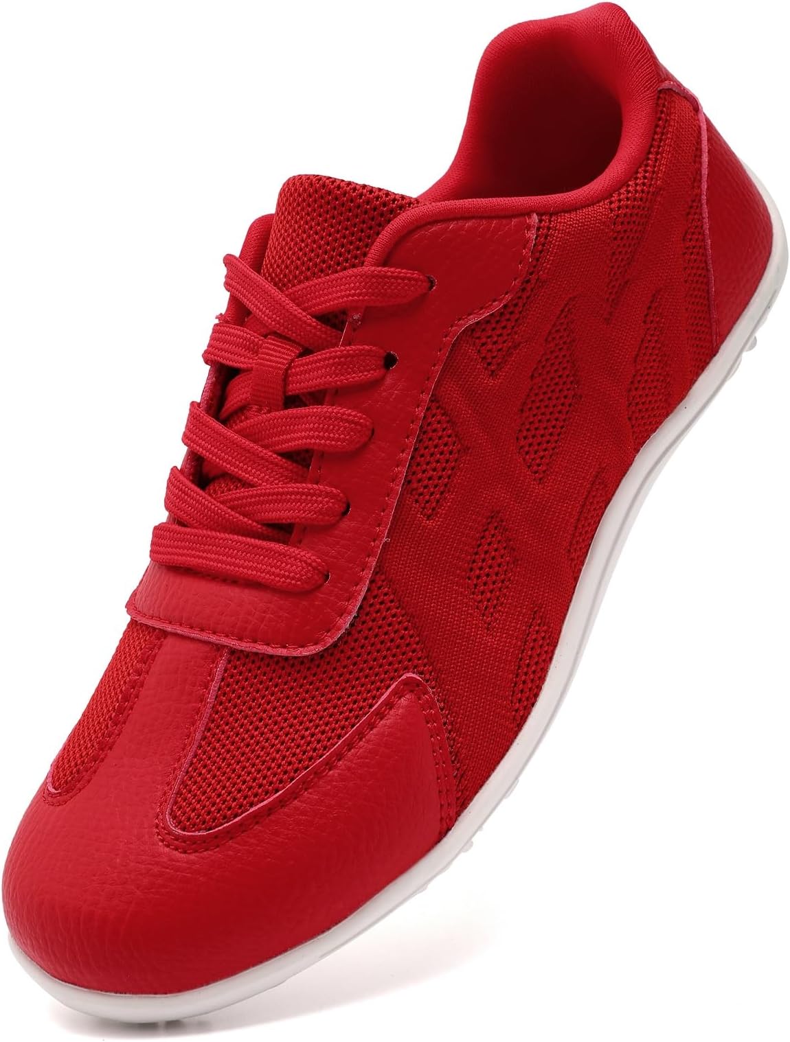 Unisex Low-Top Leather Sneakers for Men Women Versatile Casual Shoes Retro Athletic Training Shoes Thin Sole Non-Slip Stylish Basic Sneaker for All-Day Wear