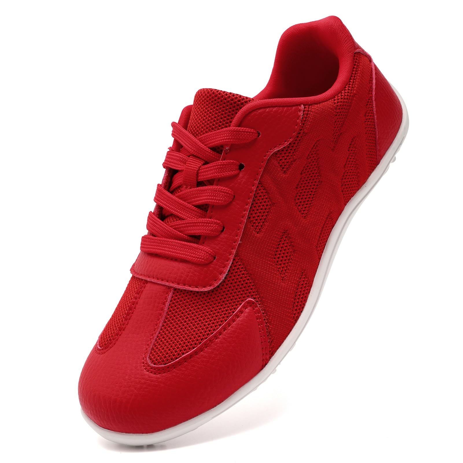 Unisex Low-Top Leather Sneakers for Men Women Versatile Casual Shoes Retro Athletic Training Shoes Thin Sole Non-Slip Stylish Basic Sneaker for All-Day Wear