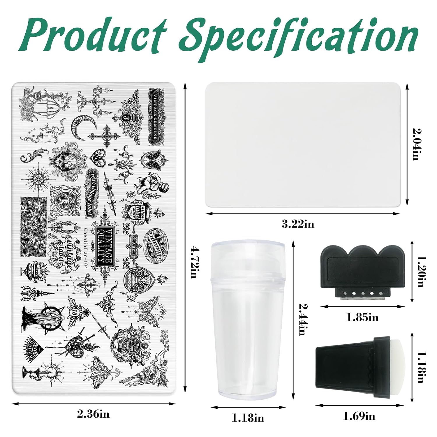AddFavor Nail Stamping Plate Kit with Nail Stamp and Scraper, 6pcs Fire Skull Nail Stamper Kit for Home Salon Manicure Polish Print Stencils Design Tools