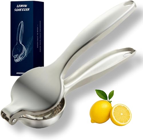 Exprimidor de limón - Exprimidor de cítricos de acero inoxidable 304, prensa manual resistente para lima y limón, perfecto para cocina y bar, apto