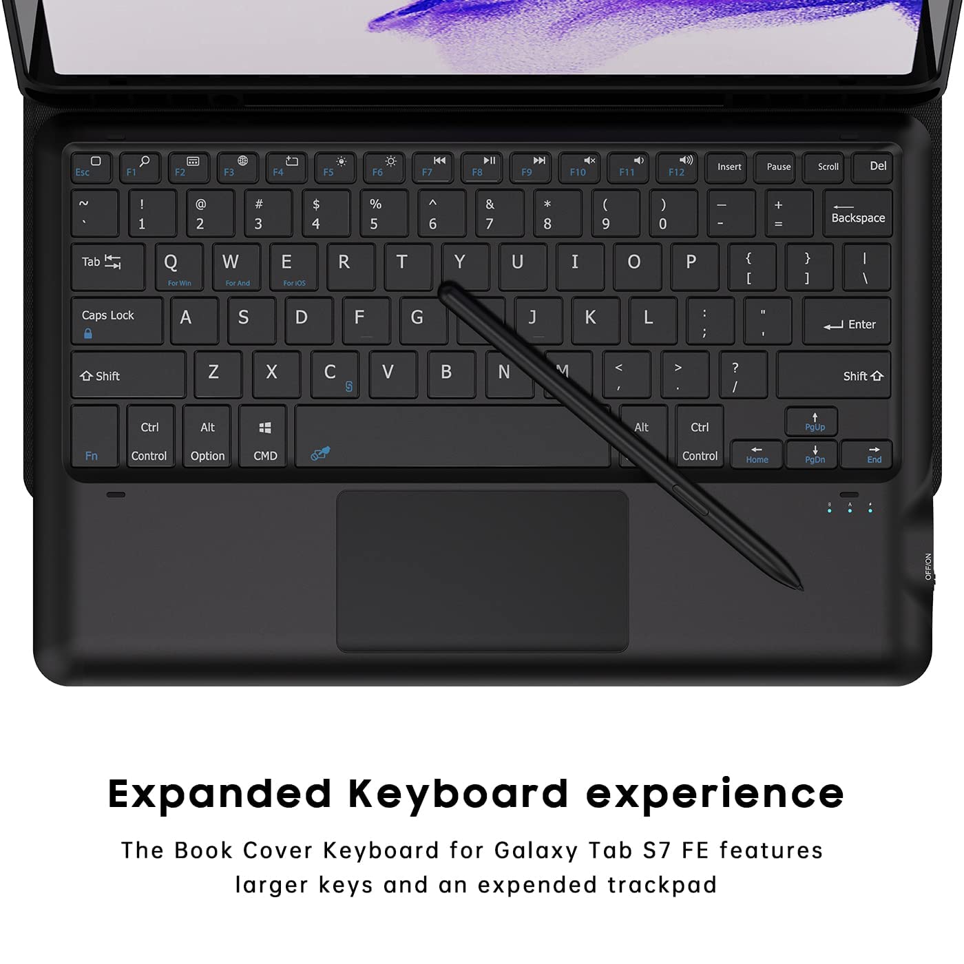 Keyboard Case for Samsung Galaxy Tab S7 FE 12.4" 2021 DOMEUN Smart Wireless Waterproof