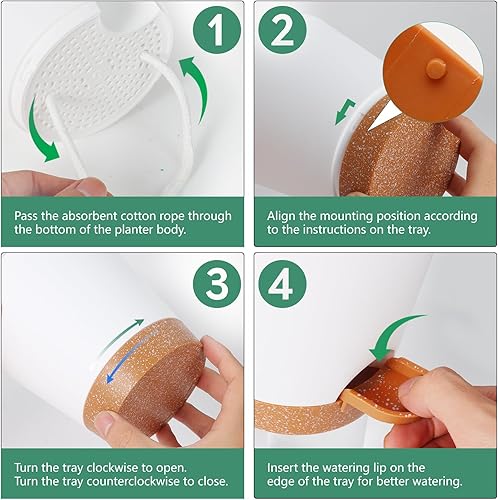 Miniatura 4 de SE SUN-E Macetas de riego automático para todas las plantas de interior, macetas de plantas de flores con orificio de drenaje y depósito, maceta de