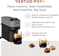Vista 7 de Nespresso Vertuo Pop+ Cafetera de café y espresso de Breville con espumador de leche, color gris oscuro