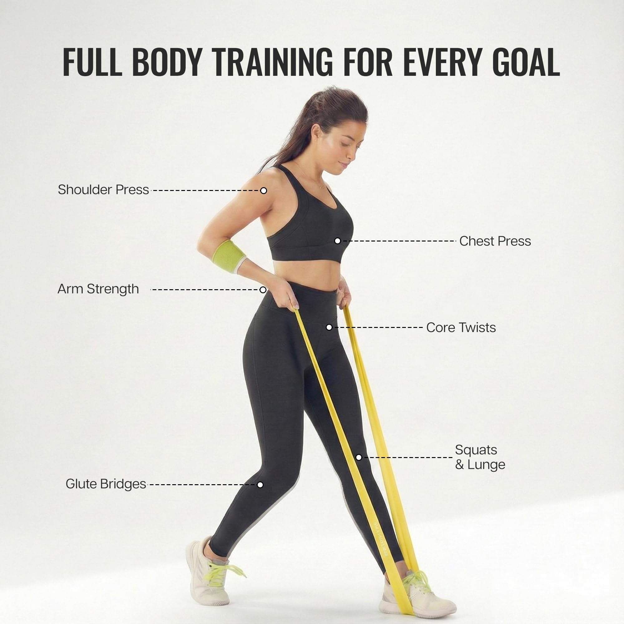 WiseLife Latex Resistance Band - Light Yellow -2