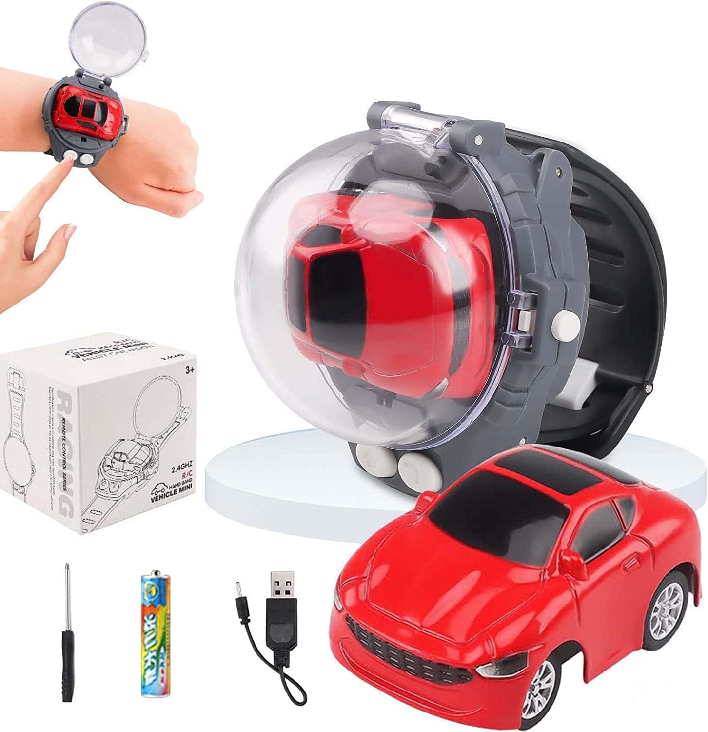 DICTAMNI 2022 New Mini Remote Control Car Watch Toys 2.4 GHz Cute