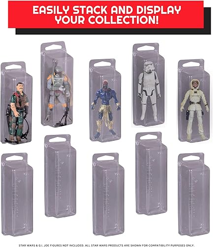 Vista 18 de EVORETRO Vitrina de figuras de acción para Kenner, figuras de reacción Super7, figuras de juguete cardadas de 3.75 pulgadas como Star Wars, Marvel