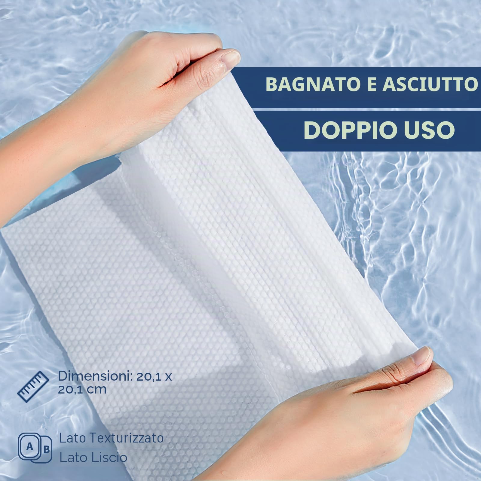 PoeticEHome Asciugamani Viso Monouso 600 Pezzi - Salviette Struccanti Ultra Morbide in Cotone Biodegradabile per Pelli Sensibili