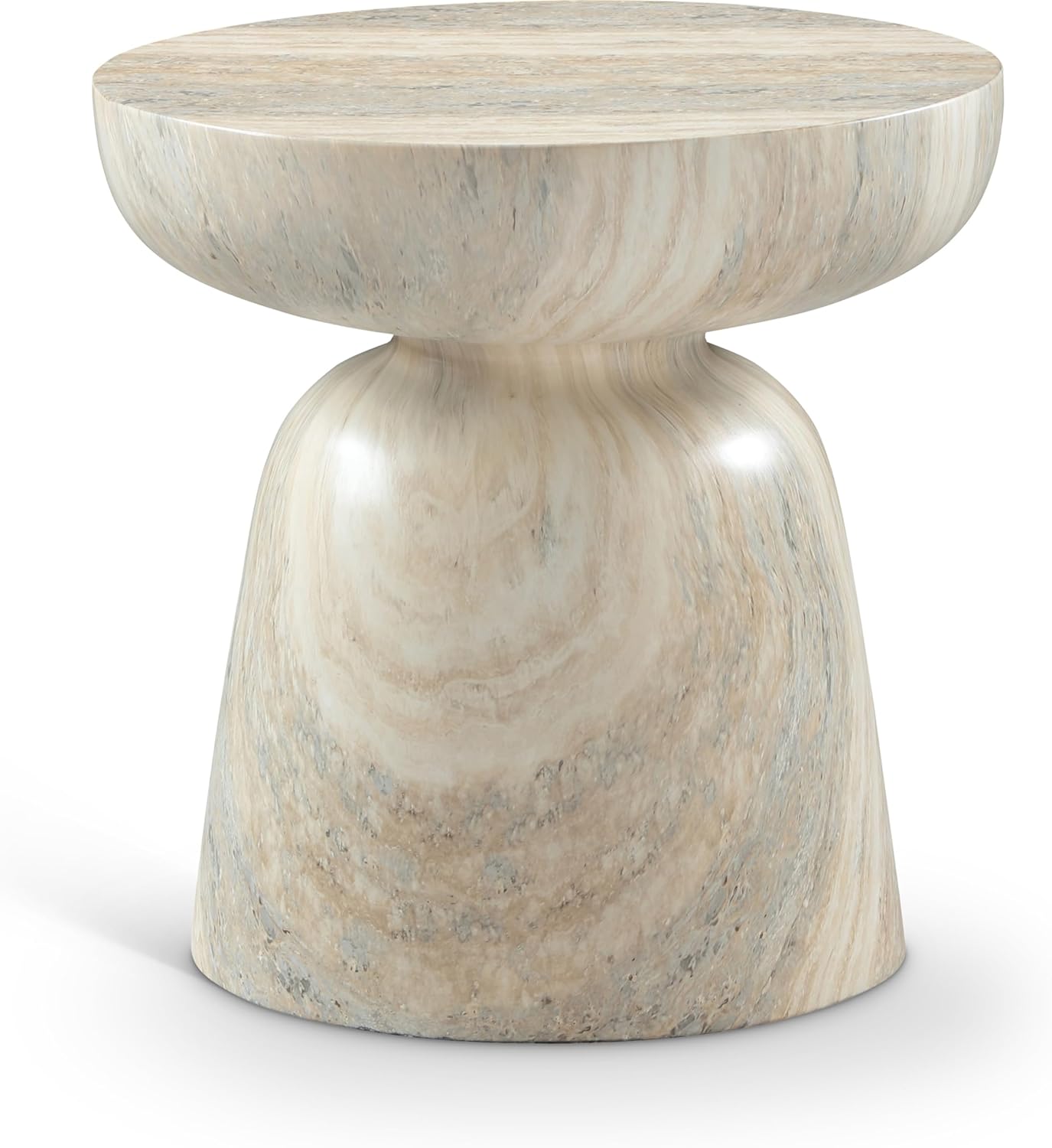 Meridian Furniture Avellino Travertine Finish Concrete Indoor/Outdoor End Table
