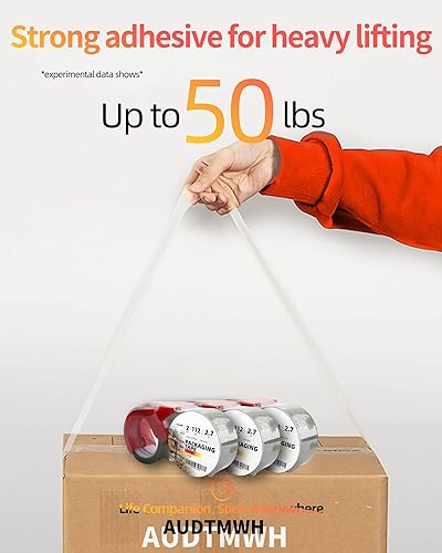 Miniatura 4 de Cinta de embalaje marrón, cinta de embalaje resistente diseñada para embalaje, envío, mudanza y correo, 1.88 pulgadas x 56 yardas, 2 rollos con 1