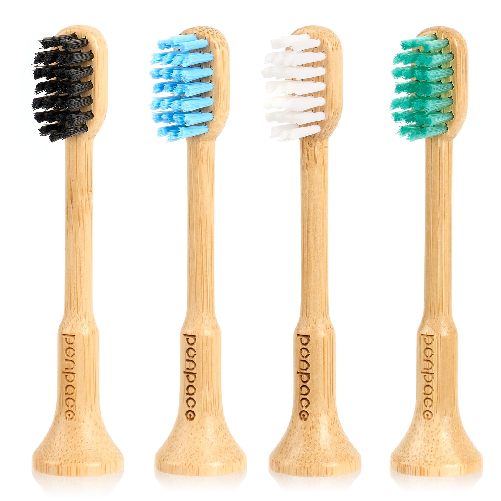 Cabezales de repuesto para cepillo de dientes eléctrico de bambú compatibles con Aquasonic, con cerdas suaves a base de plantas