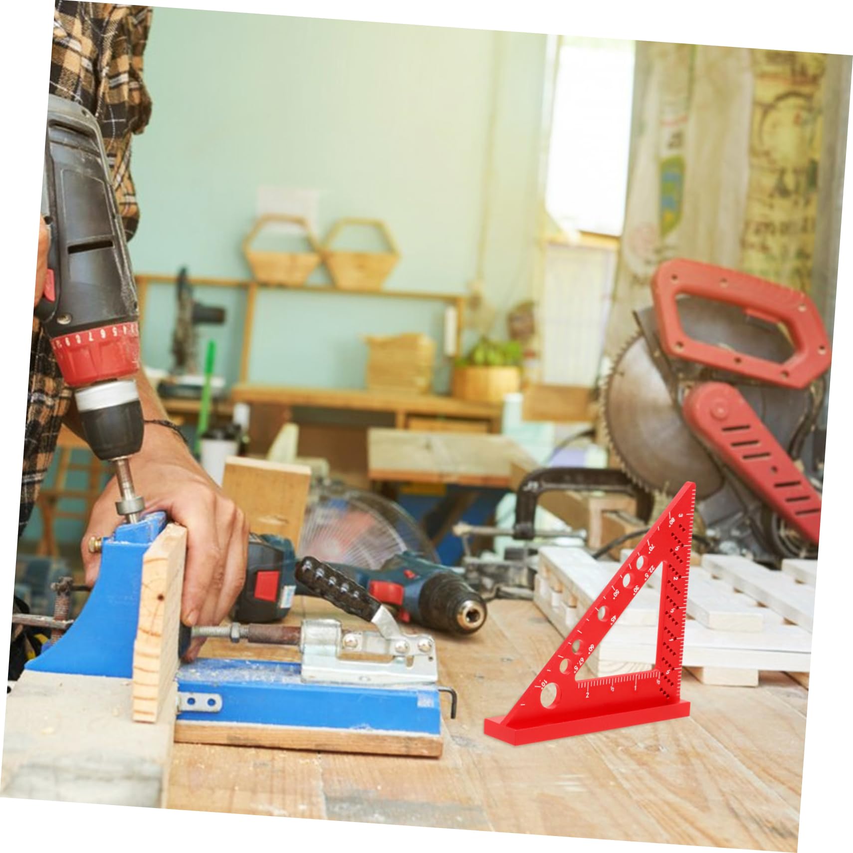 VILLCASE 3 Pezzi Righello Quadrato per Falegnameria con Precisi Strumento Misurazione per Carpentiere in Materiale Robusto per Progetti Professionali Hobbistici