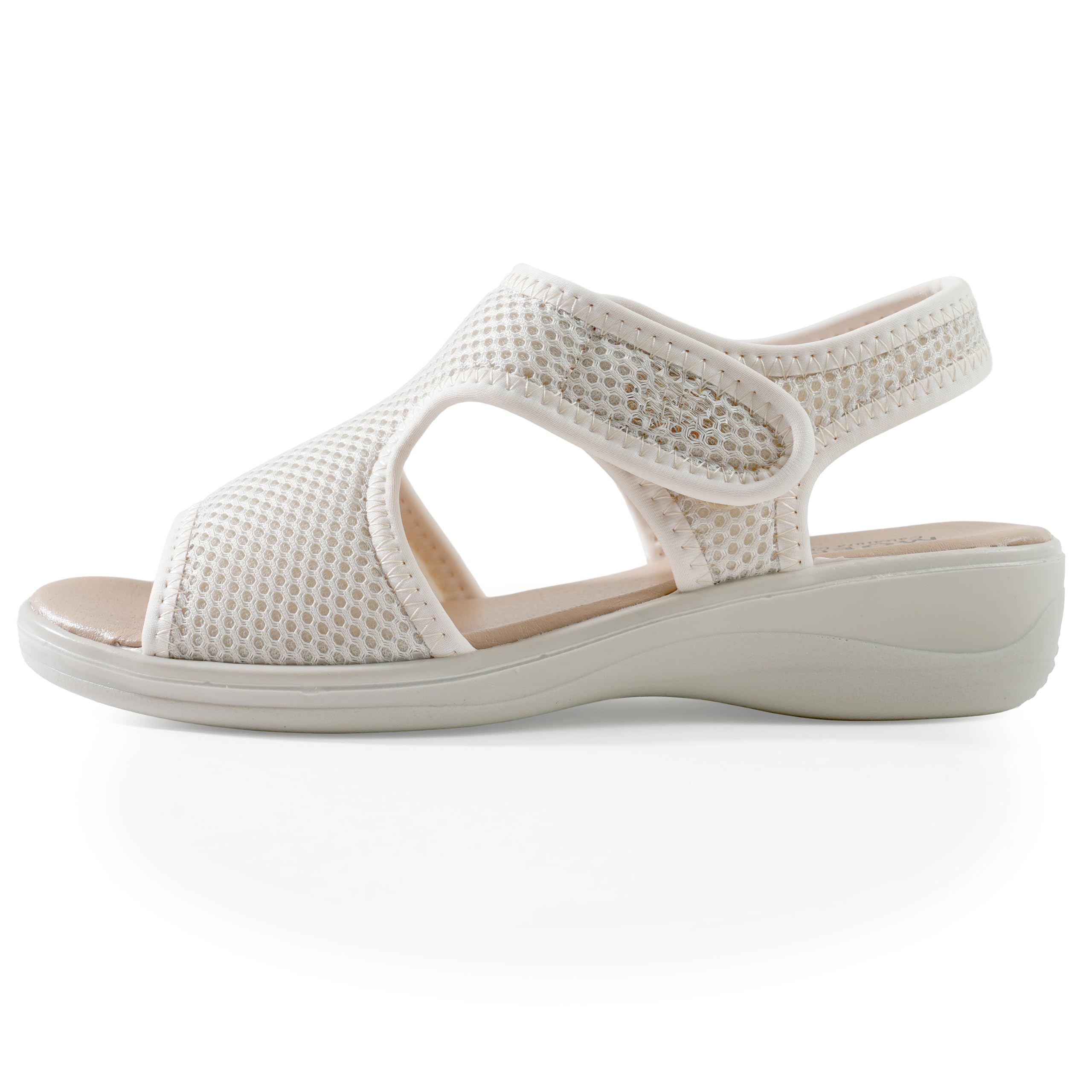 Sandalias de mujer confort ortopédicas con ajustable ideal para personas mayores Empeine malla transpirable cuña 4,5 cm suela amortiguada antideslizante ideal pies sensibles verano