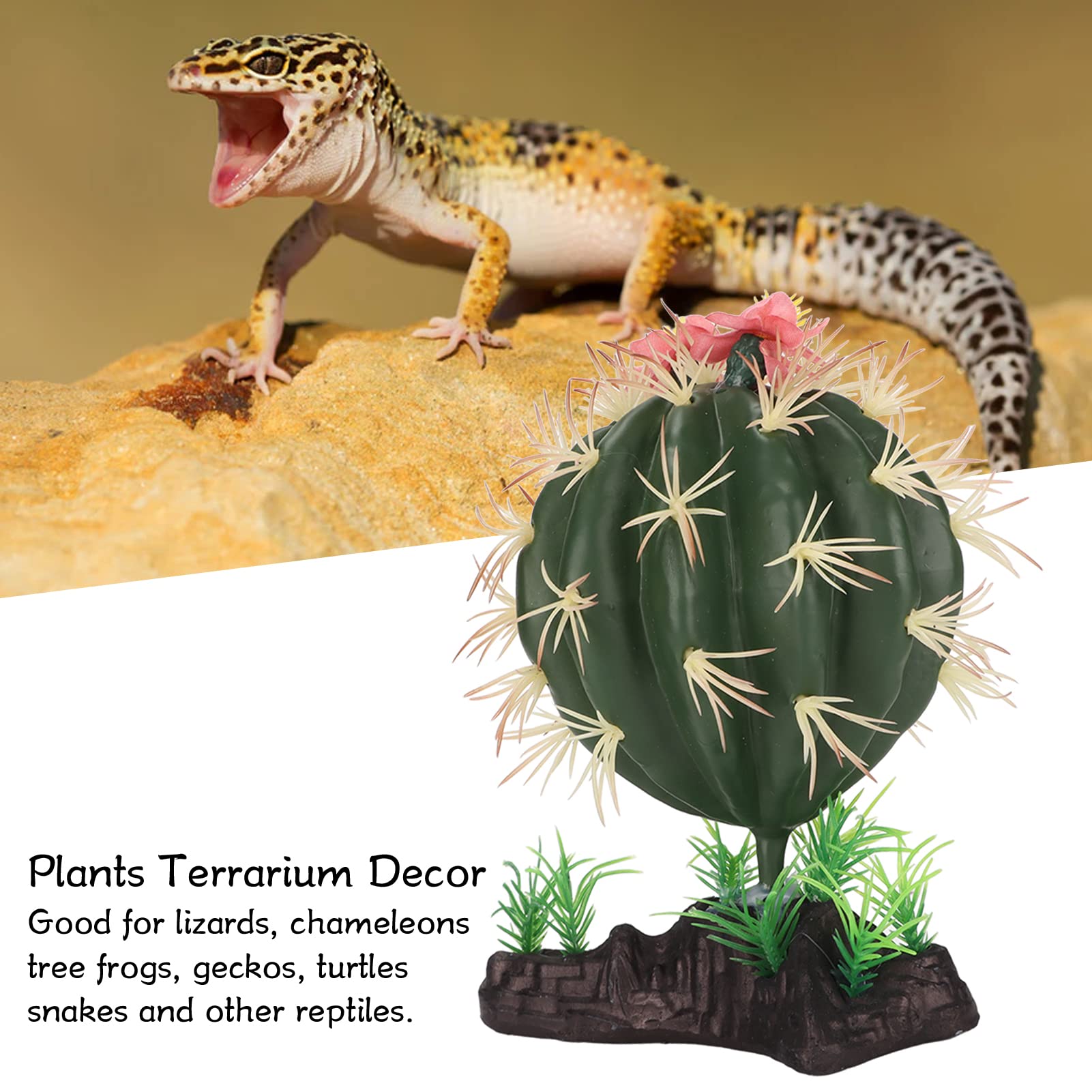 Kaktus-Dekoration, knstlicher Kaktus, dekorativ, weiches Kunststoffharz,  Reptilien, Kaktuspflanzen, Ornament fr Aquarium, Aquarium, ...
