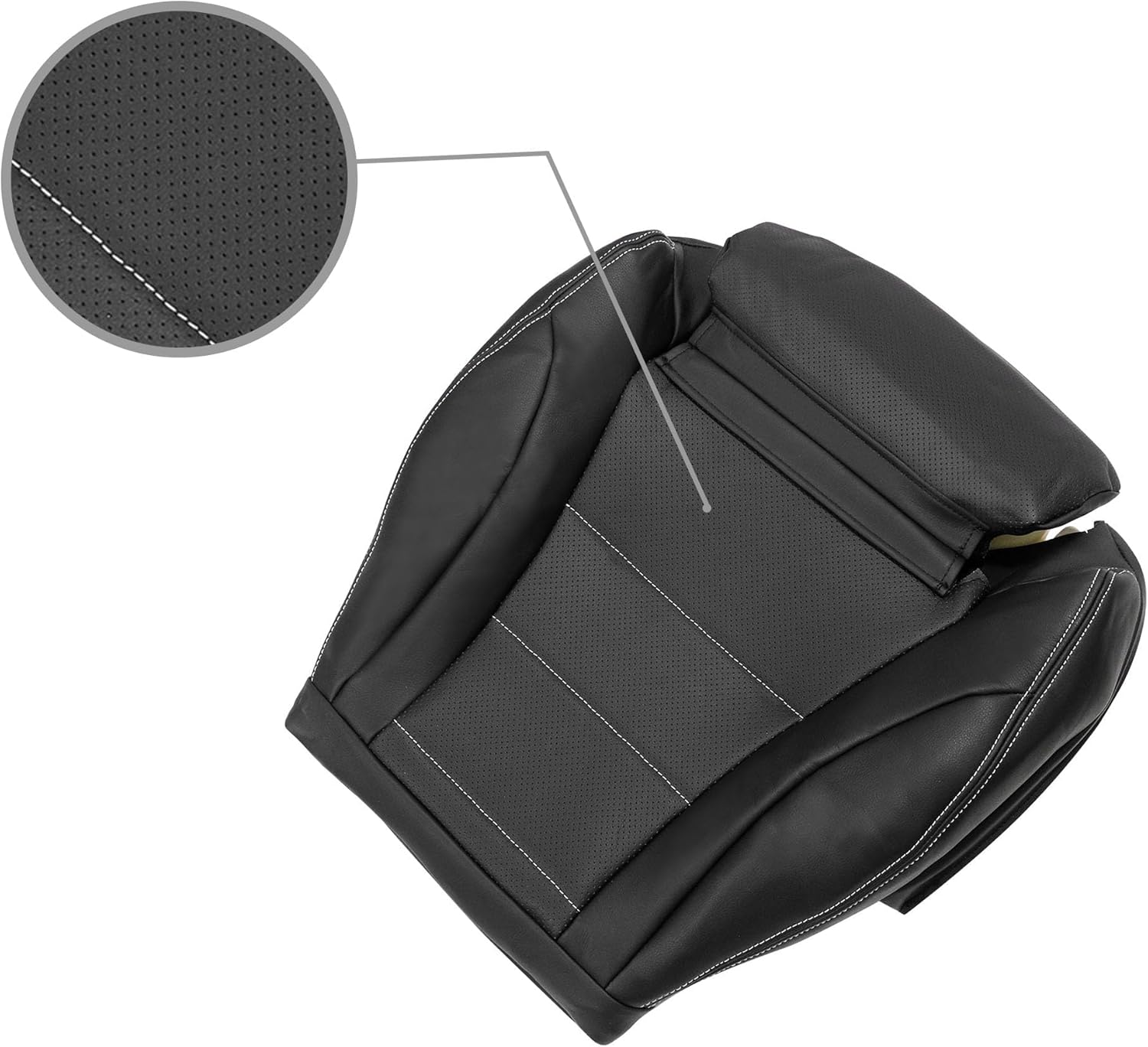 GXARTS Driver Side Bottom Perforated Leather Seat Cover Replacement Black Fit for Mercedes Benz C Class C250 C300 C350 C350e C400 GLC300 GLC300e GLC350e GLC43 AMG GLC63 AMG S 2015 2016 2017-2021