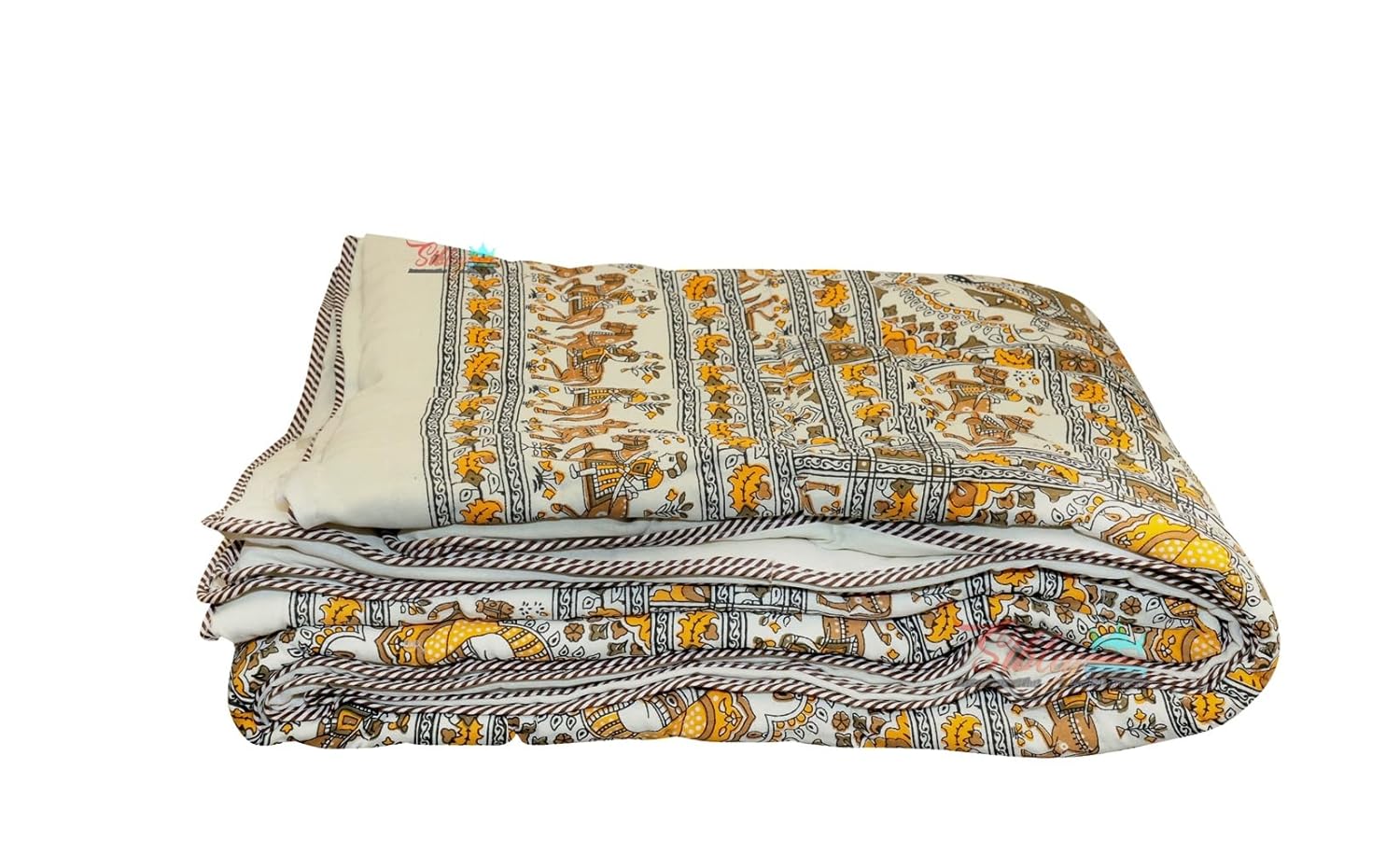 SIBLEY Cotton Quilt/Cotton Dohars Lightweight Doher Rajasthani Traditional Handmade Jaipuri Razai Hand Block Print Dohar Cotton Rajai Quilt Dohers Blanket – GOLDCOLOR (Double Bed, DOHER) SIBLEY Cotton Quilt/Cotton Dohars Lightweight Doher Rajasthani Traditional Handmade Jaipuri Razai Hand Block Print Dohar Cotton Rajai Quilt Dohers Blanket – GOLDCOLOR (Double Bed, DOHER)