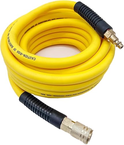 Miniatura 18 de Manguera de aire híbrida (PVC) de 1/4 pulg. x 25 pies, manguera de compresor de aire 300 PSI de alta resistencia, resistente a los dobleces
