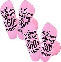 Roinaid 60 Geburtstag Frau Socken 2 Paar - Geschenke für Freundin, Tochter, Mutter - Geeignet als Geburtstagsgeschenk