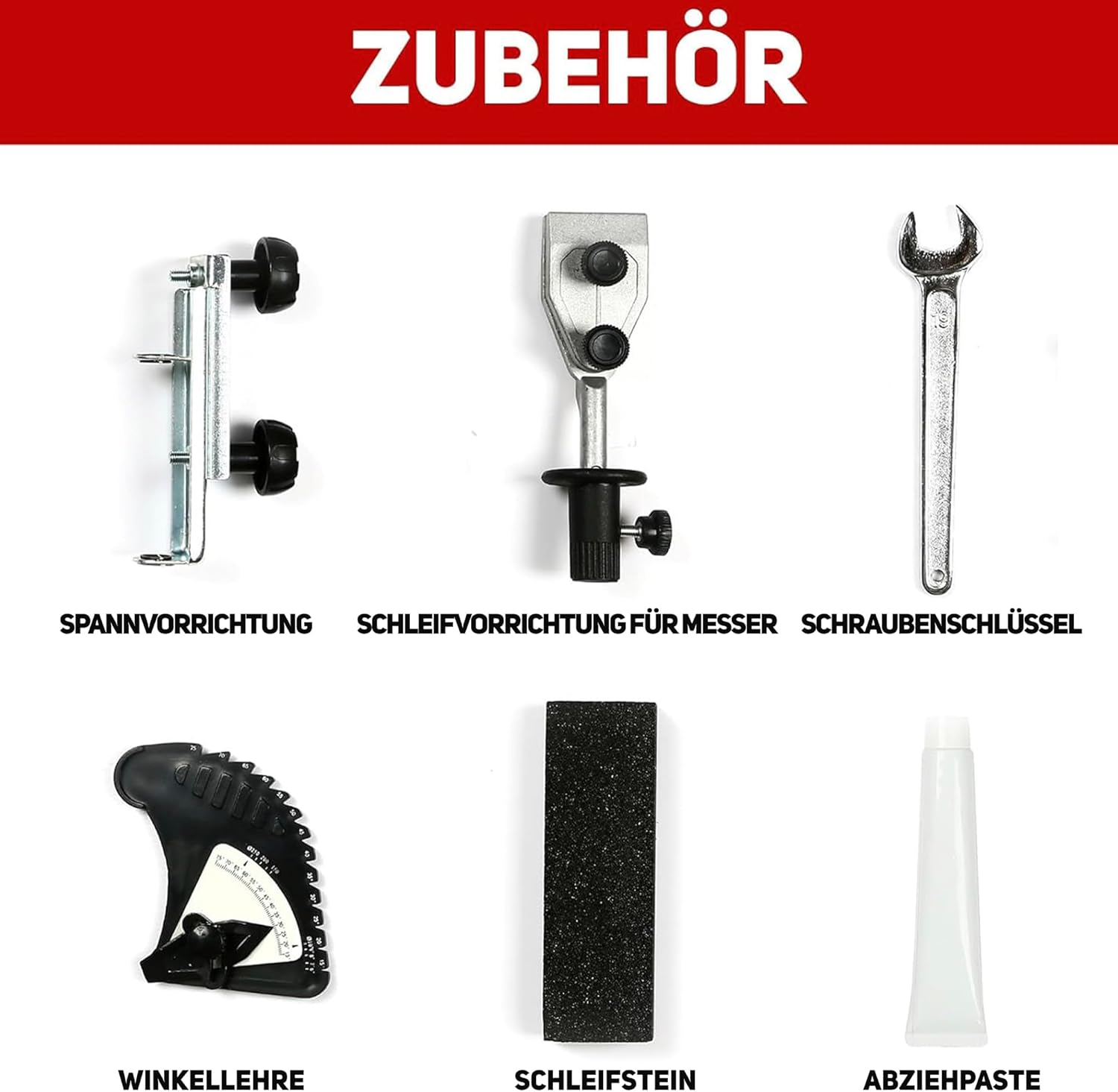 Included accessories for Bucktool Wet Grinder