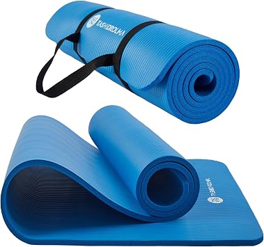 Yoga Matte Dicker, NBR Yogamatte Rutschfest Mit Tragegurt, Für Gymnastikmatte, Fitnessmatte, Sportmatte, Trainingsmatte, Dicke 1cm (183x61cm)